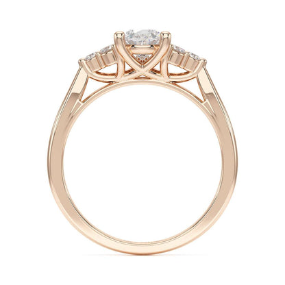Pear Trefoil Engagement Ring