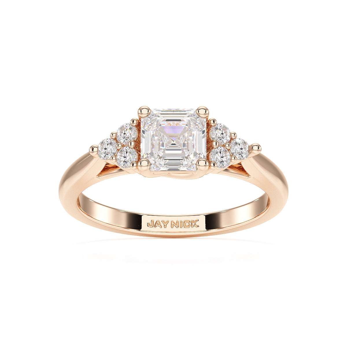 Asscher Trefoil Engagement Ring