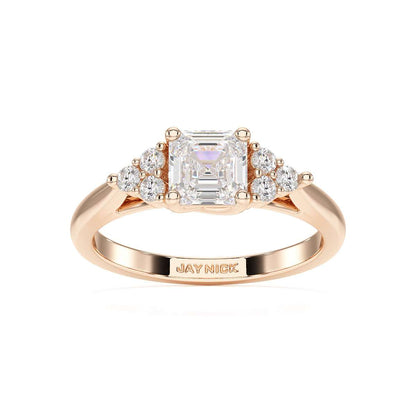 Asscher Trefoil Engagement Ring