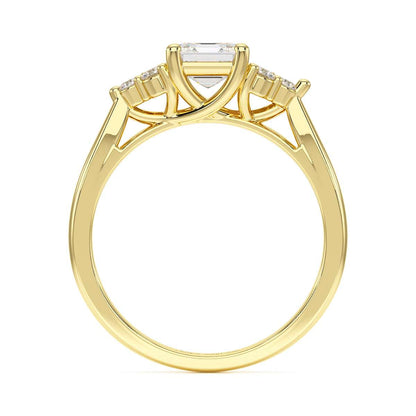 Asscher Trefoil Engagement Ring