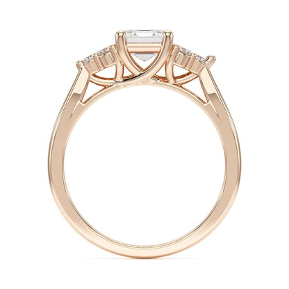 Asscher Trefoil Engagement Ring