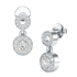 Round Cut Halo Drop Earring in white gold or platinum