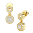 Round Cut Halo Drop Earring in yellow gold