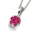 Ruby Cluster Pendant in white gold or platinum