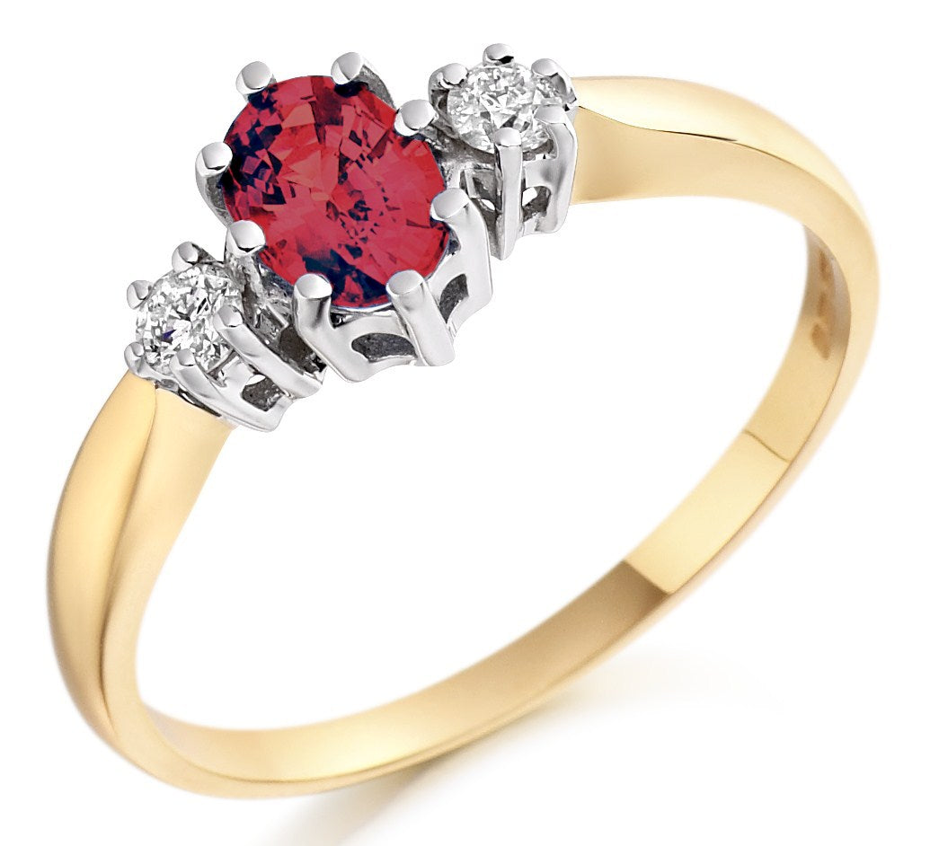 This Ruby &amp; Diamond Basket Set Ring showcases a beautiful, vivid red ruby that adds a touch of regal elegance to any outfit. With its stunning colour and timeless halo design, it is the perfect way to add a pop of colour to your jewellery collection. Own a royal gem that exudes luxury and sophistication.