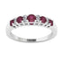 Ruby & Diamond Five Stone Ring, a striking design that unites classic red rubies and brilliant diamonds in perfect harmony. 