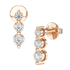 Shared Claw Graduated Earrings in rose gold