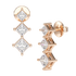 Shared Claw Princess Cut Graduated Earrings in rose gold