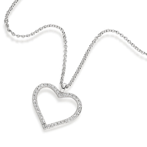 A sleek heart-shaped pendant with a smooth contour, symbolising elegance and love.