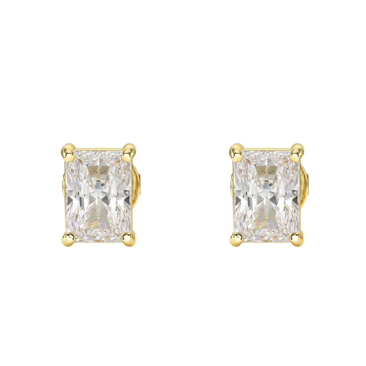 Radiant Cut Solitaire Stud Earrings