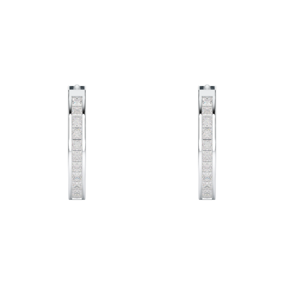 Princess Cut Hoop Earrings