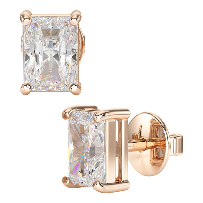 Radiant Solitaire Stud Earrings