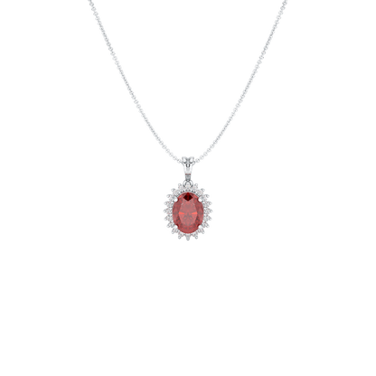 Oval Ruby Sunburst Pendant