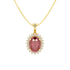 Oval Ruby Sunburst Pendant