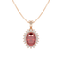 Large Oval Ruby Sunburst Pendant