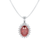 Large Oval Ruby Sunburst Pendant