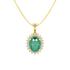 Large Oval Emerald Sunburst Pendant