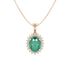 Oval Emerald Sunburst Pendant