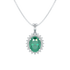 Large Oval Emerald Sunburst Pendant
