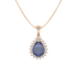 Pear Blue Sapphire Sunburst Pendant