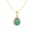 Pear Emerald Sunburst Pendant