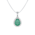 Pear Emerald Sunburst Pendant