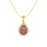 Large Pear Ruby Sunburst Pendant