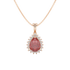 Pear Ruby Sunburst Pendant