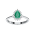 Pear Emerald Sunburst Ring