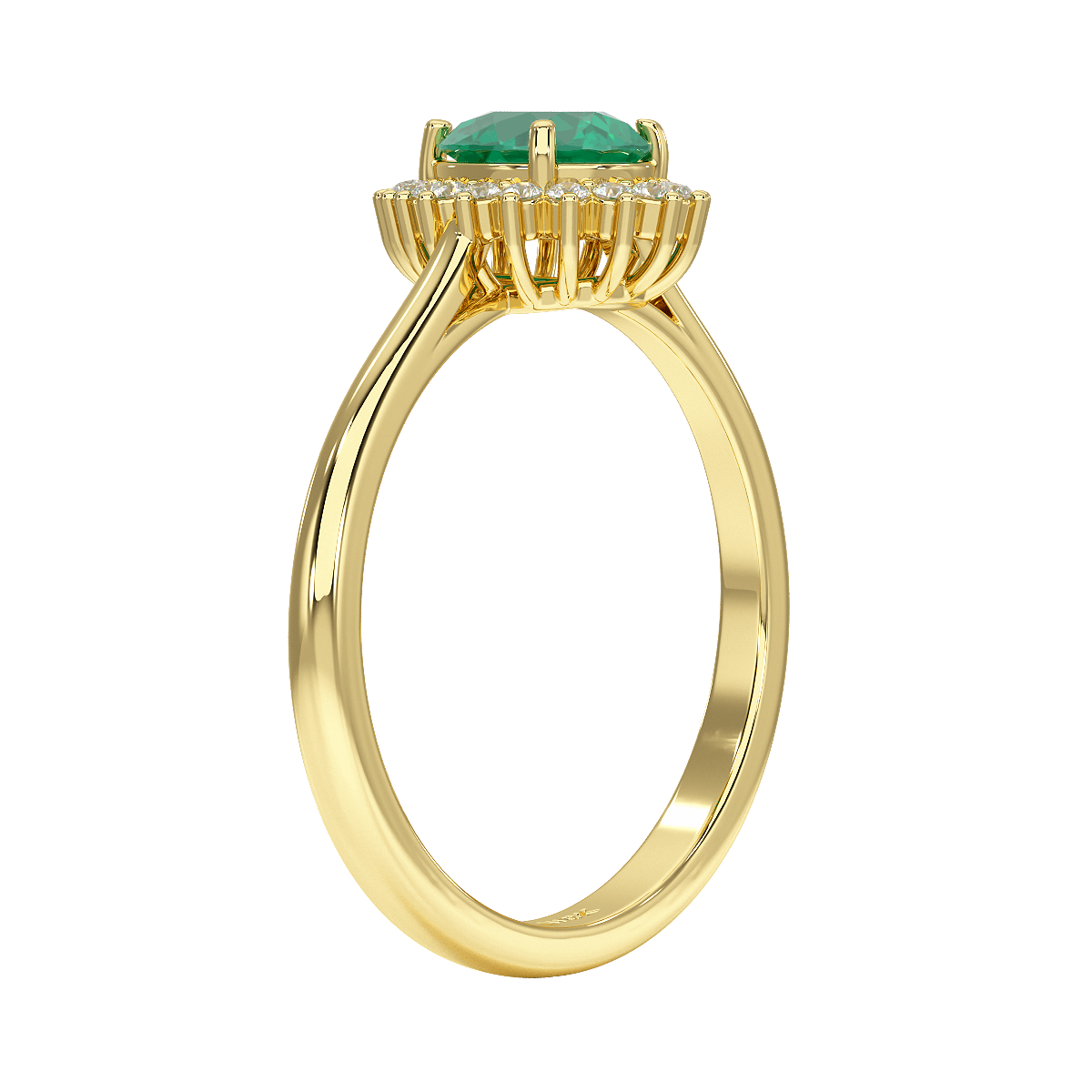 Pear Emerald Sunburst Ring