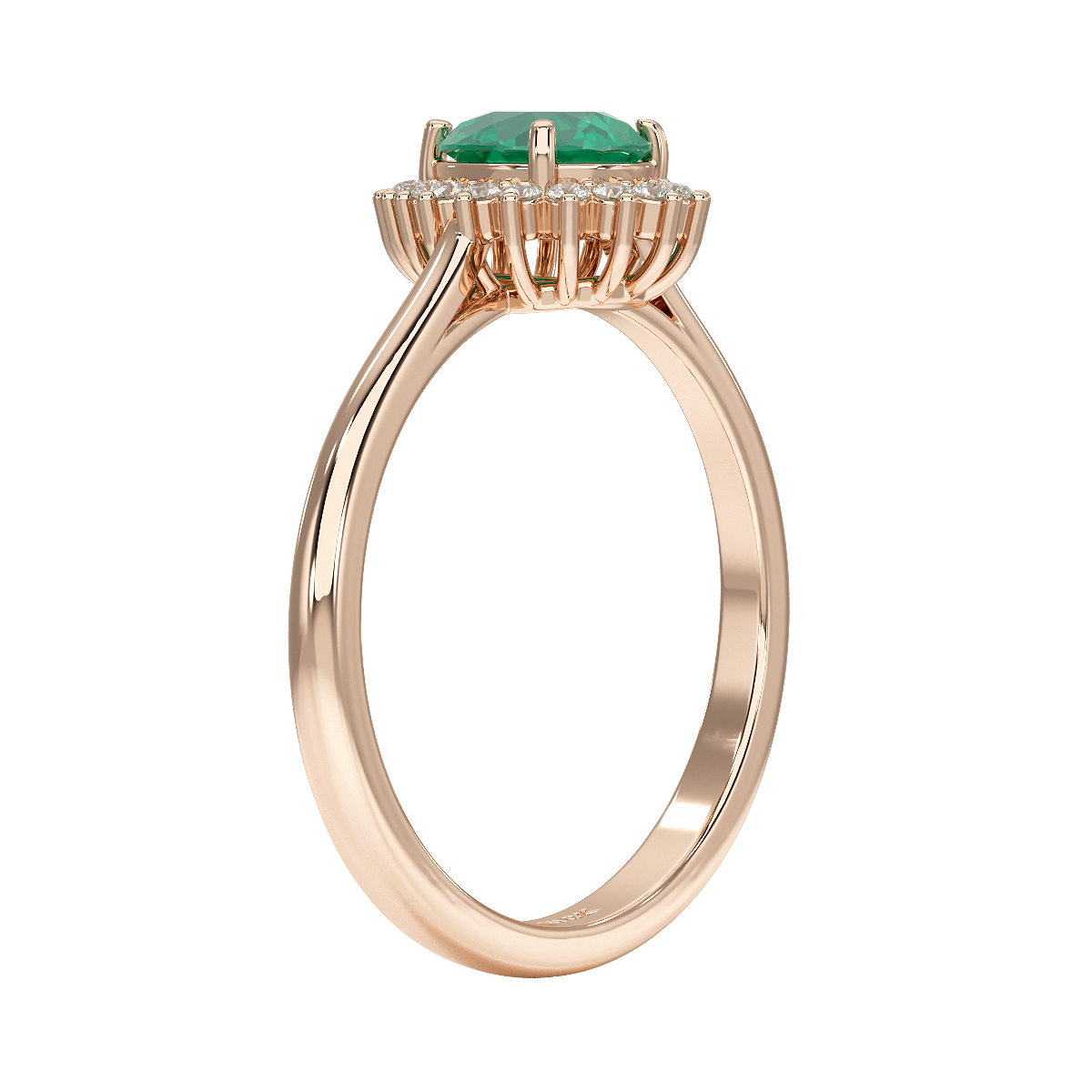 Pear Emerald Sunburst Ring