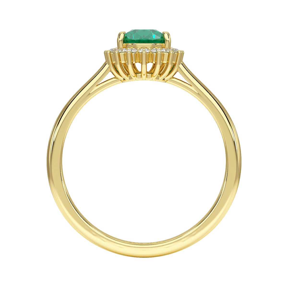 Pear Emerald Sunburst Ring
