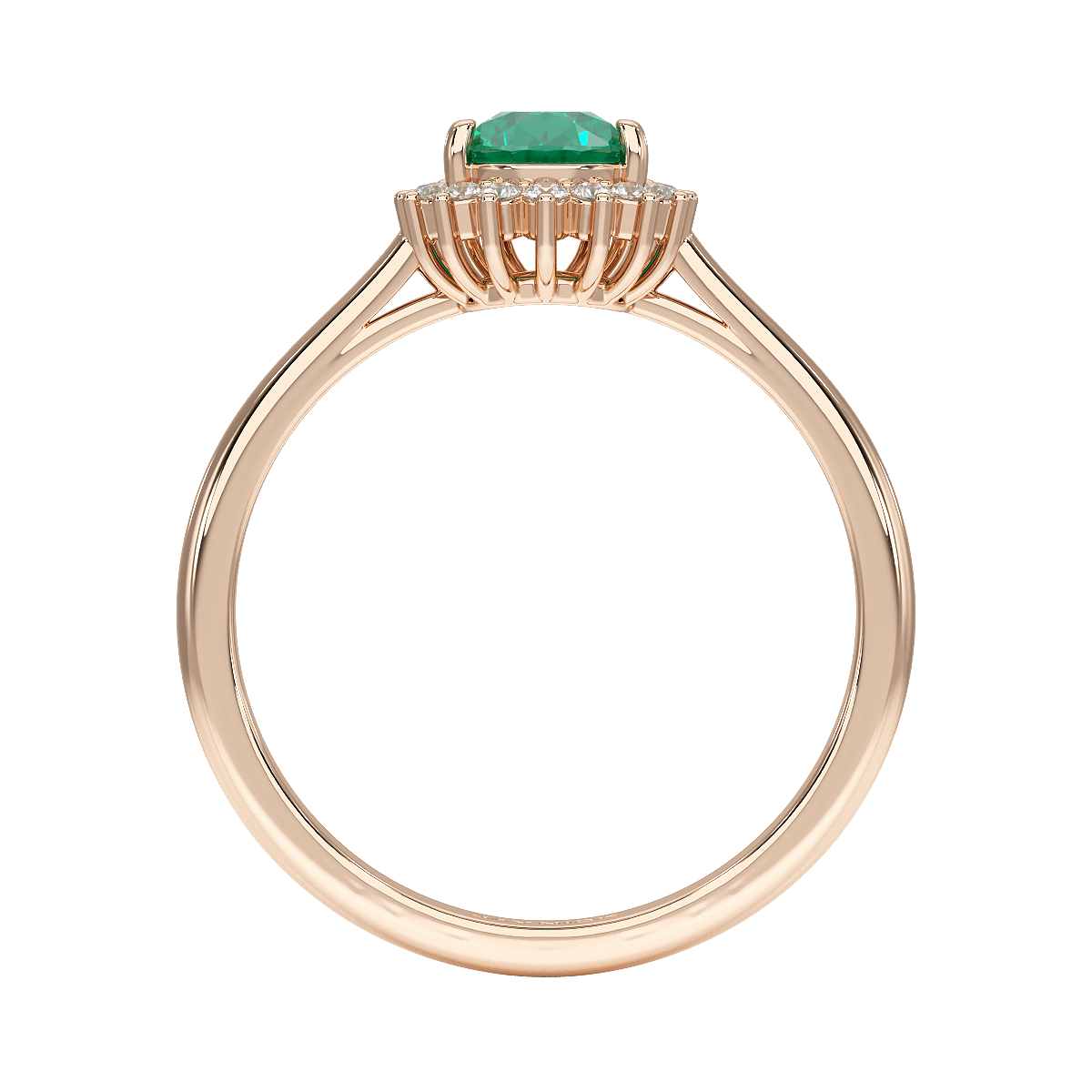 Pear Emerald Sunburst Ring