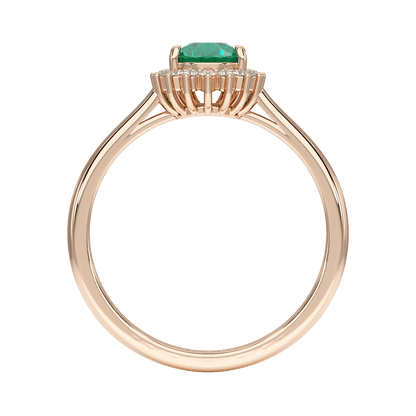 Pear Emerald Sunburst Ring