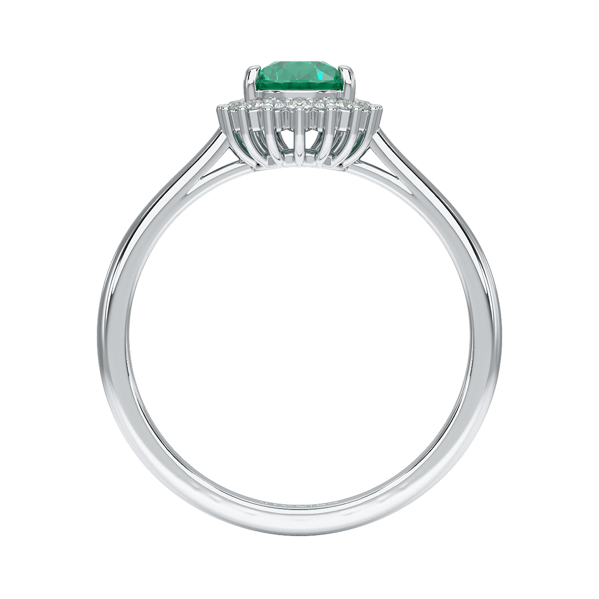 Pear Emerald Sunburst Ring