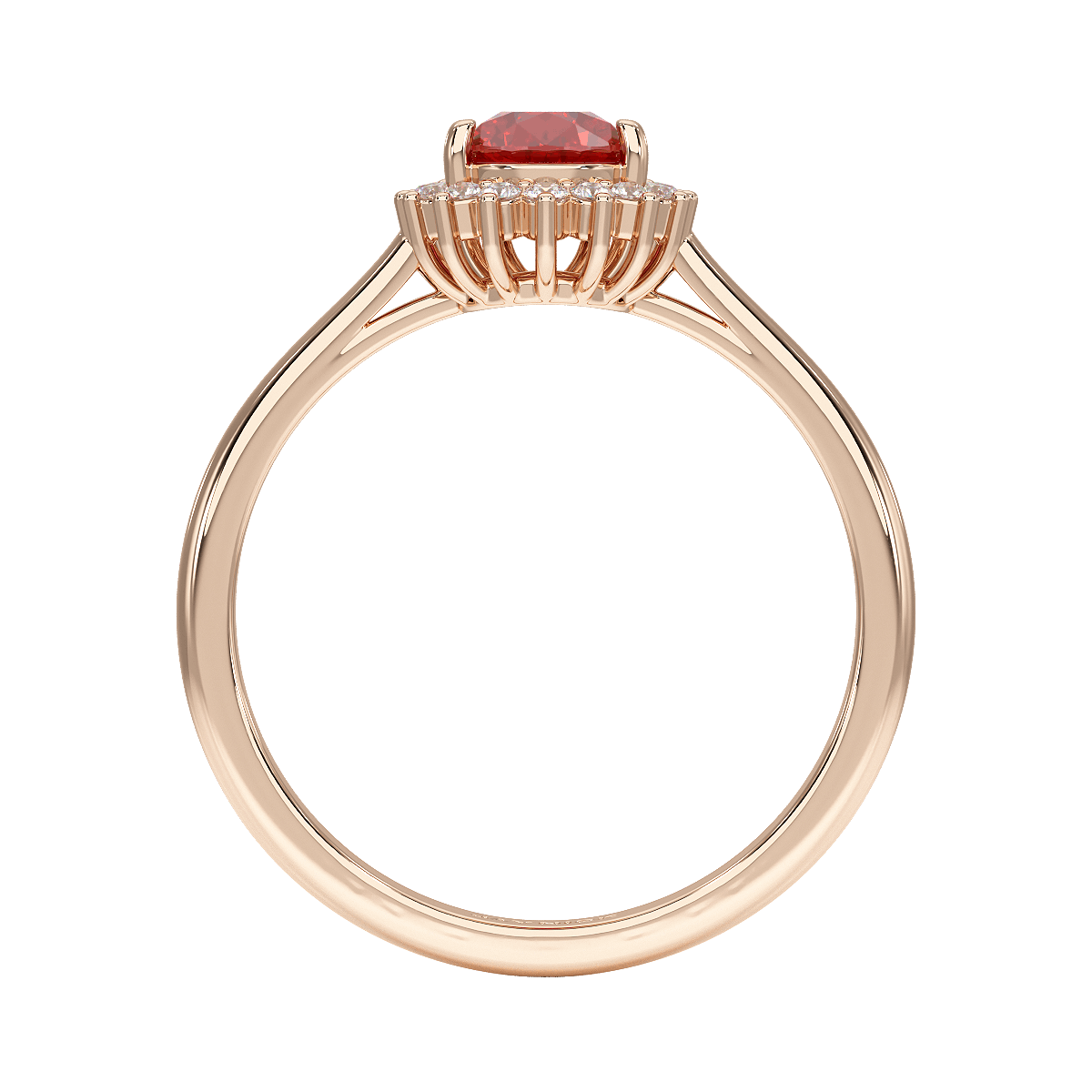 Pear Ruby Sunburst Ring