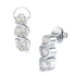 Twist Set Graduated Earrings in white gold or platinum