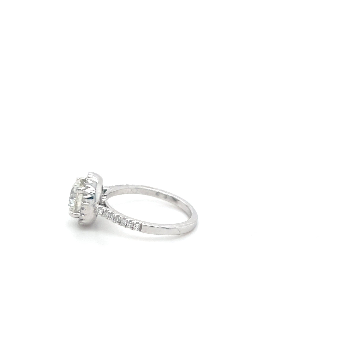 2.05ct Round Diamond Halo Engagement Ring 18ct White Gold (WGI Certified)