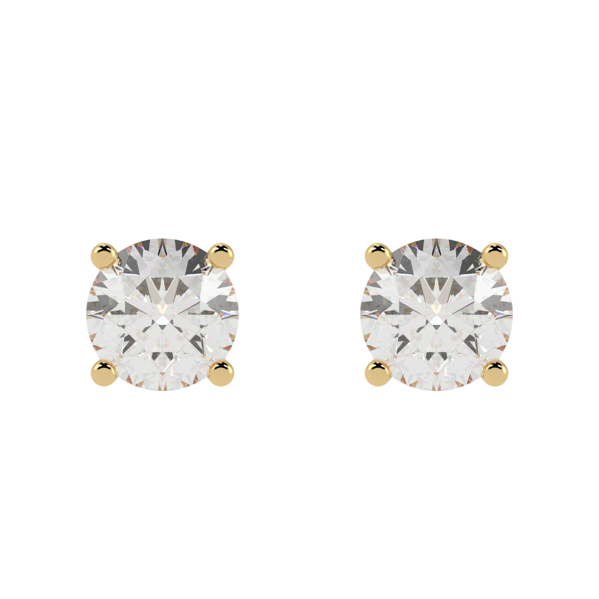 Round Solitaire Earrings
