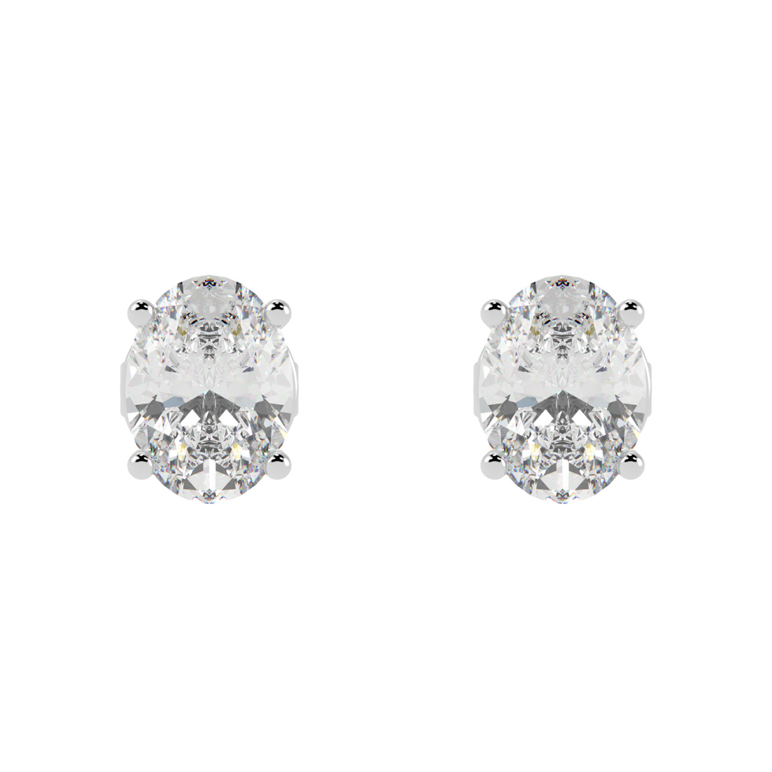 Oval Solitaire Earrings