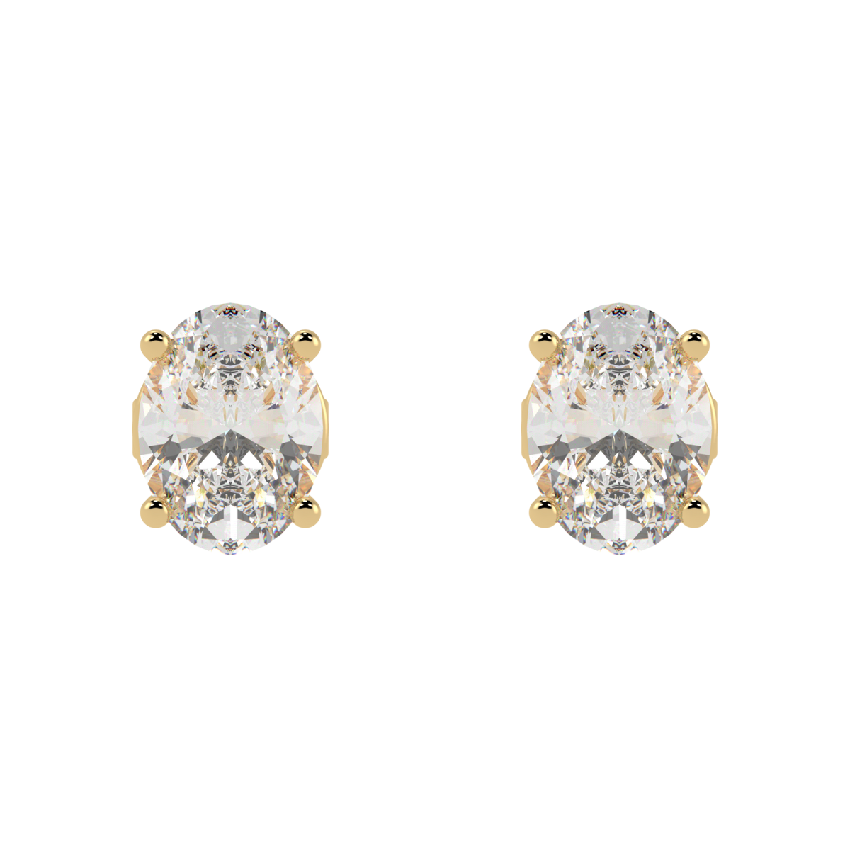 Oval Solitaire Earrings