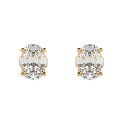Oval Solitaire Earrings