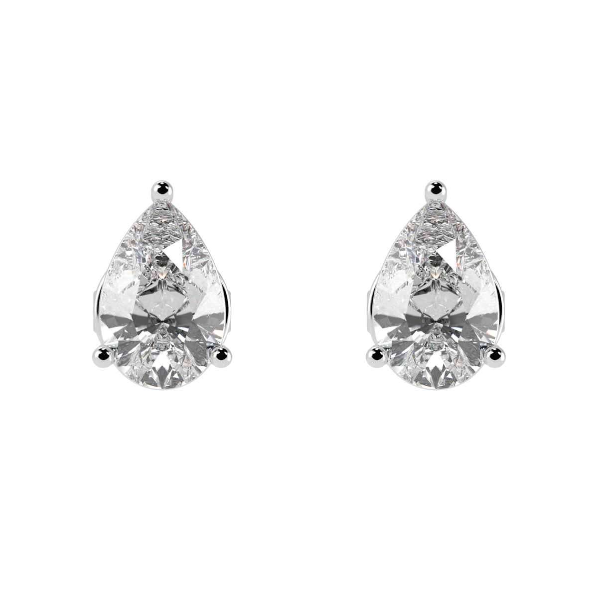 Pear Solitaire Stud Earrings