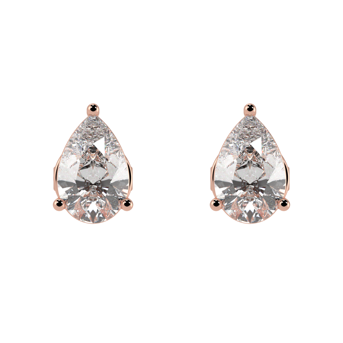 Pear Solitaire Stud Earrings