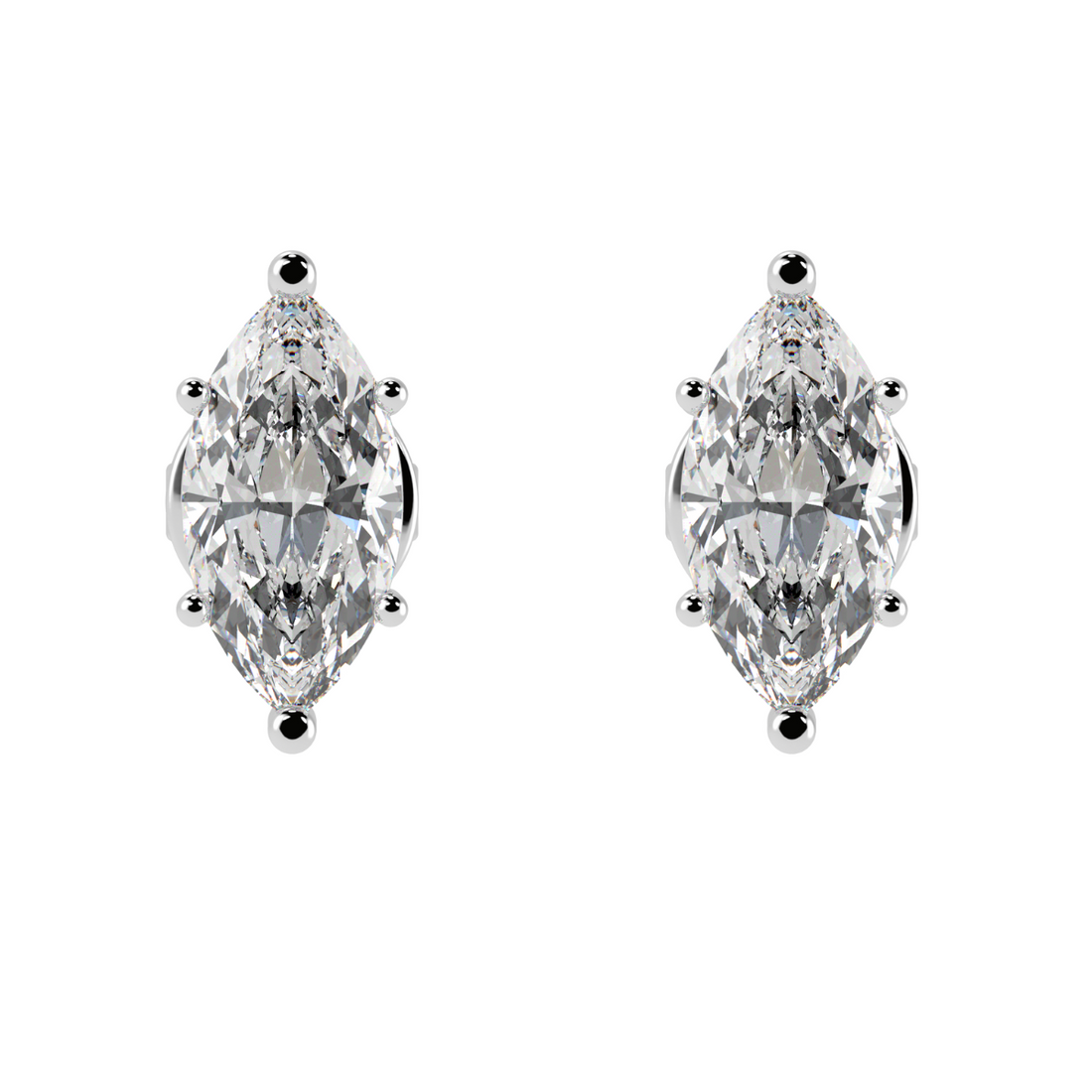 Marquise Solitaire Stud Earrings