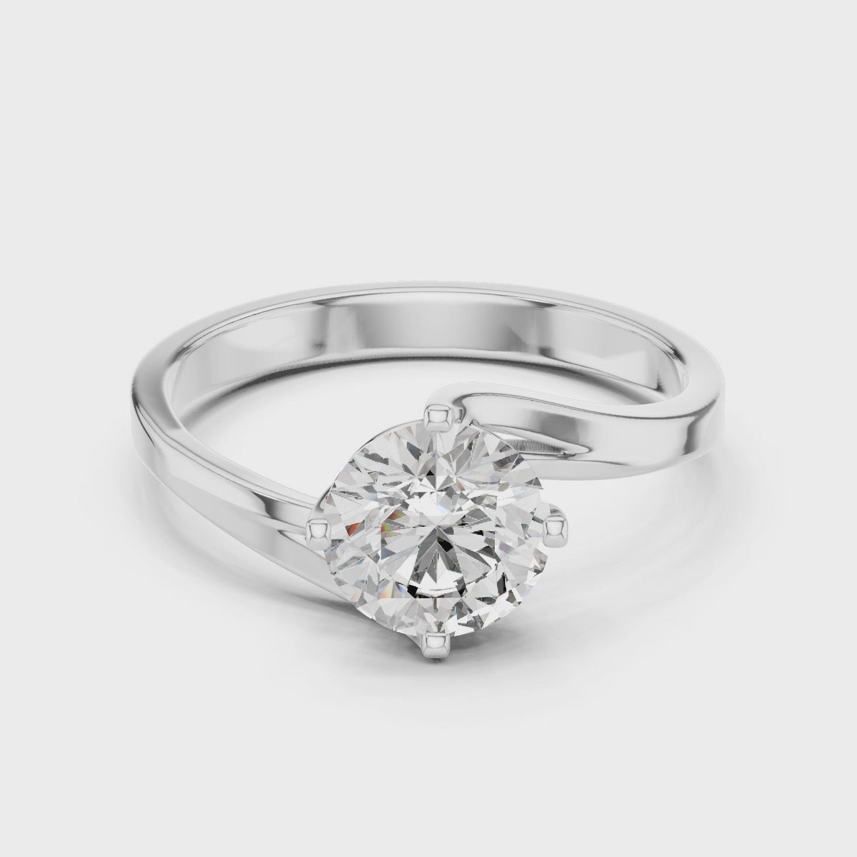 Swirl Set Solitaire Ring