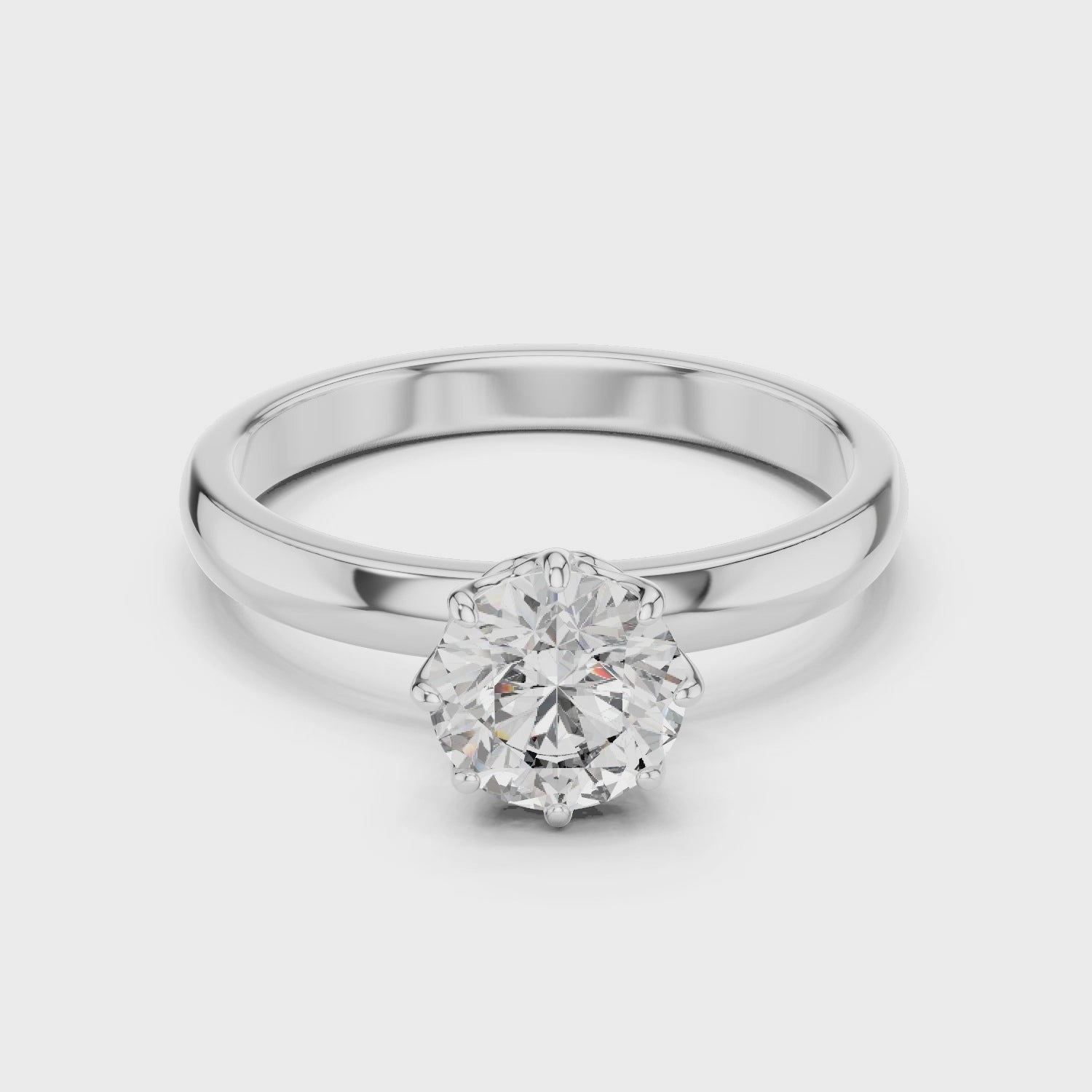 Crown Set Solitaire Ring