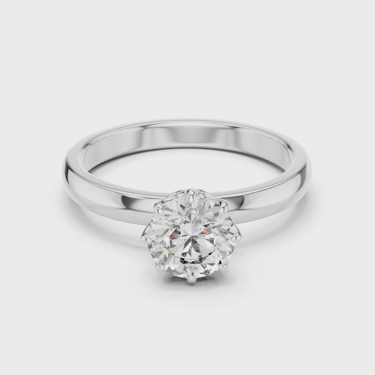 Crown Set Solitaire Ring