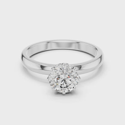 Crown Set Solitaire Ring