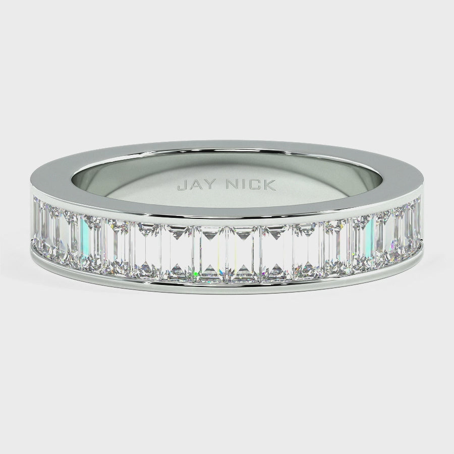 Baguette Cut Half Eternity Ring